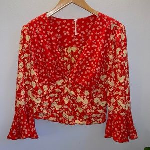 Free People M Blouse Cropped